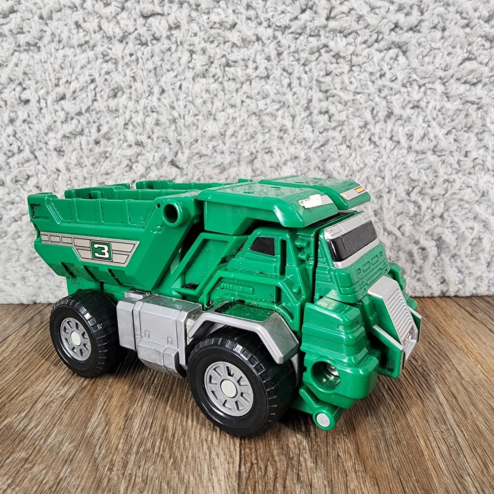 Vintage 1997 Bandai Green Transforming Dump Truck Robot Toy #3 Thailand